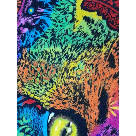 Rainbow Cat Fleece Blanket By Dean Russo, Dawhud Direct 52x47 inch - Picture 2 of 5